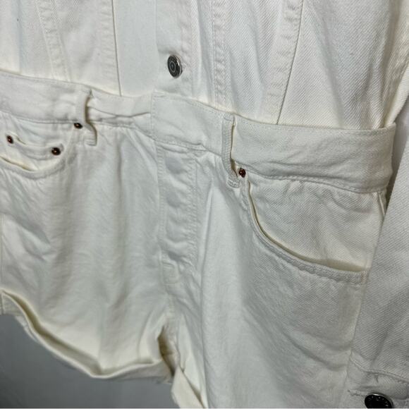 GRLFRND Renata White Denim Romper in Size XS - Picture 5 of 7